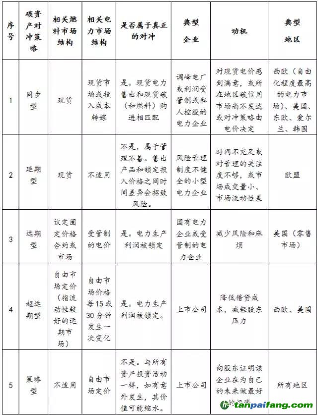 電力企業碳對沖策略