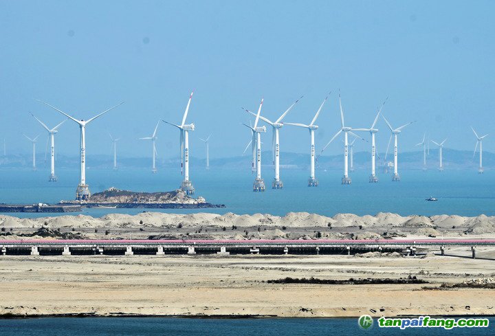 2021年3月9日，三峽福清興化灣海上風電場。新華社記者 林善傳 攝